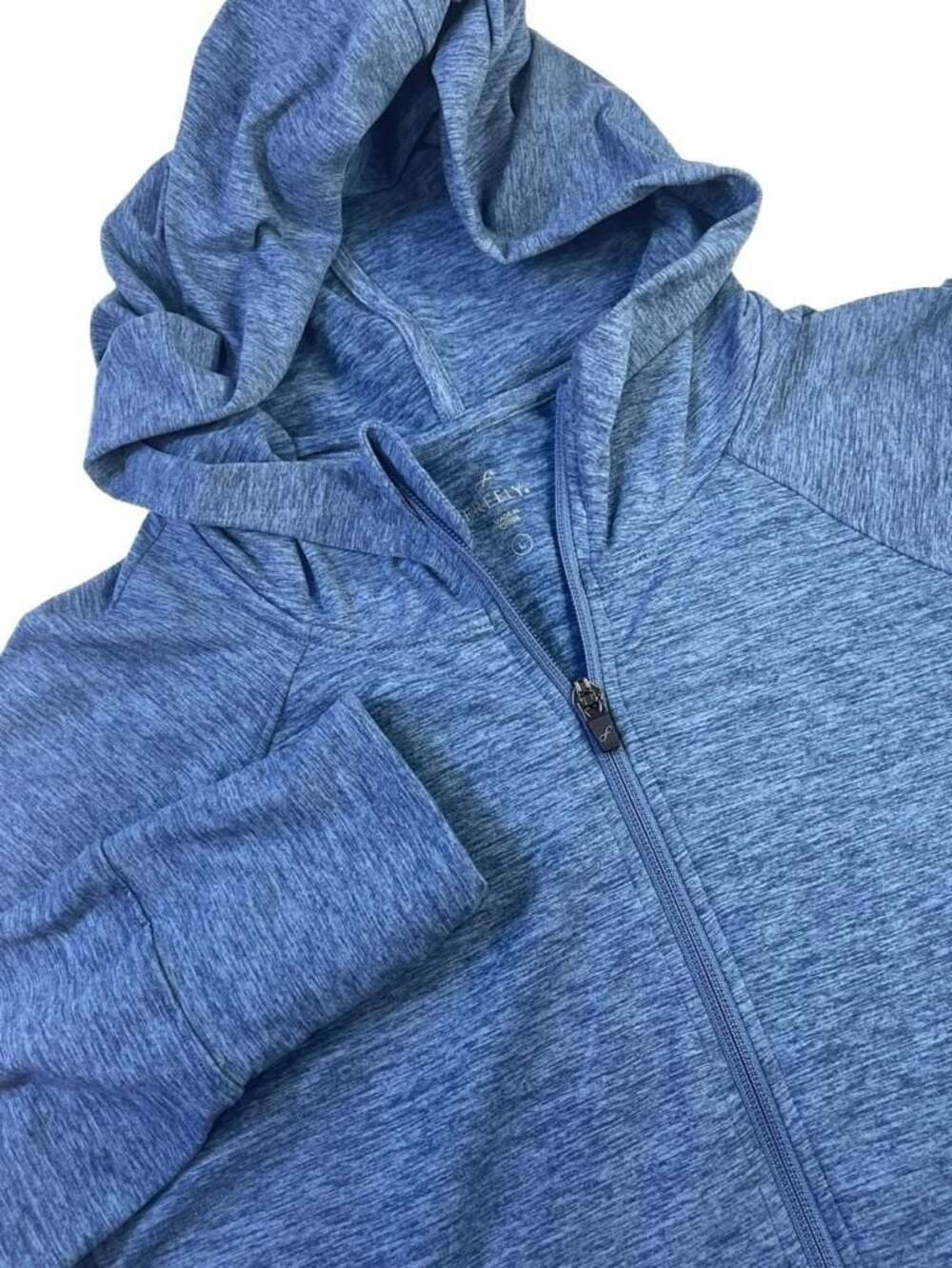 Freely Women's Blue Space Dye Full-Zip Athletic Hoodie Jacket Size L